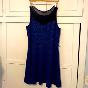 Blue Polkadot textured fabric dress